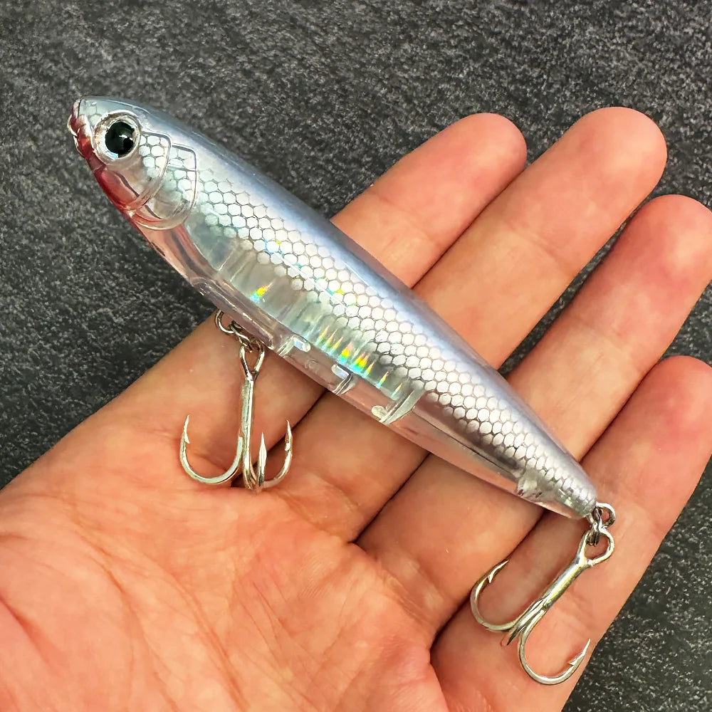 GOBAIT Floating Pencil Bait 17.5g 10cm Topwater Walk The Dog Fishing Lure 3D Swimbait Hook Popper Pesca Minnow Rattle Cranbait - Duke's Fishing Supply