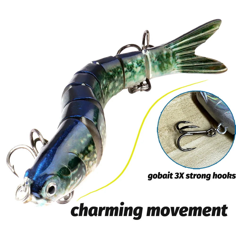 GOBAIT Swimbait 11g 16g 27g Multi Joint Lure Slow Sinking Bionic Swimming Pesca Bass Treble Hook Carp Fishing Tackle Hard Bait - Duke's Fishing Supply