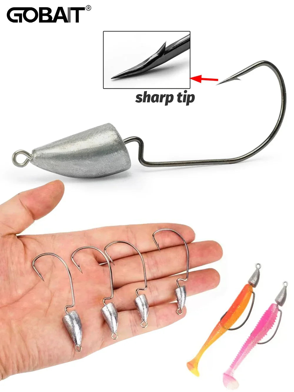 10PCS Metal Jig Head Worm Hook 3.5g 7g 10g 20g Weight Crank Fishhooks Gear Sinker Pesca for Lure Texas Rig Fishing Tackle Kit - Duke's Fishing Supply