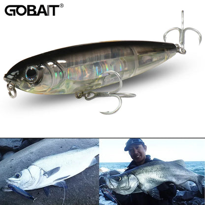 GOBAIT Floating Pencil Bait 17.5g 10cm Topwater Walk The Dog Fishing Lure 3D Swimbait Hook Popper Pesca Minnow Rattle Cranbait - Duke's Fishing Supply