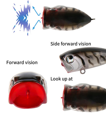 LETOYO 35mm 3.7g Micro Popper Fishing Lure Topwater Mini Artificial Hard Baits Wobblers For Stream Trout Bass Fishing Lures - Duke's Fishing Supply