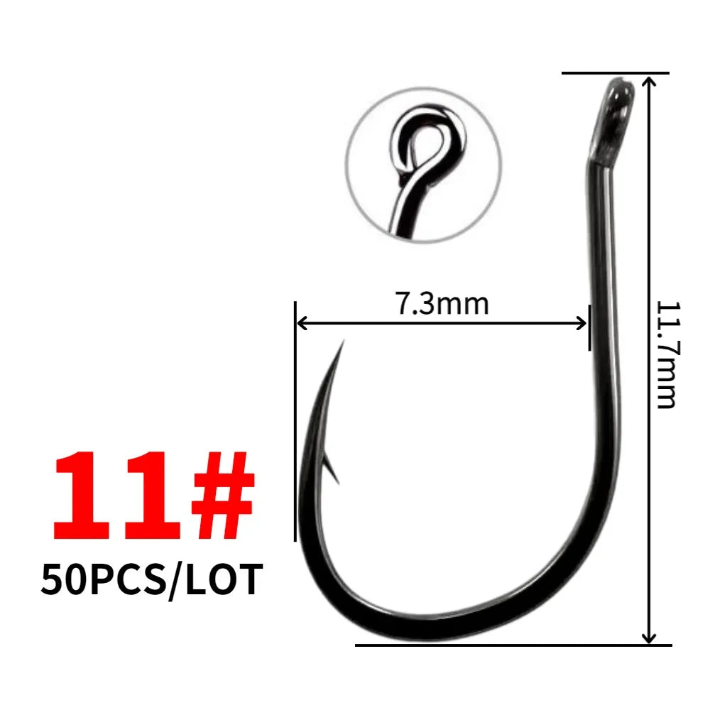 Offset High Carbon Steel Hook (50/pk) - Duke's Fishing Supply