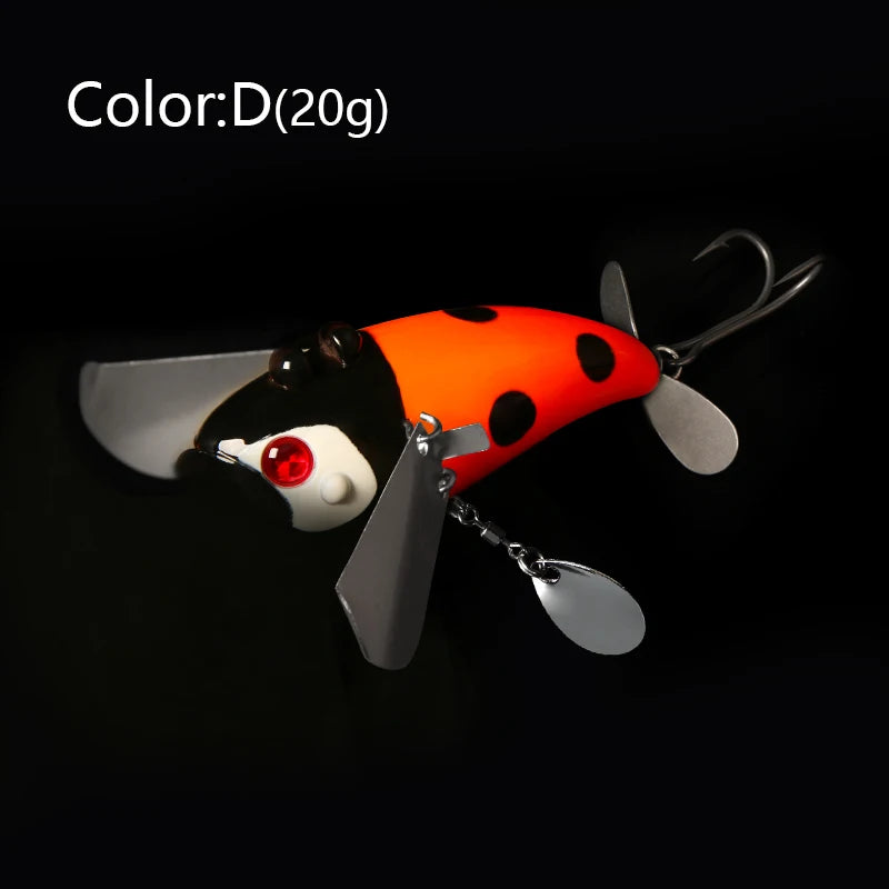 LETOYO 70mm/20g Topwater Noisy Bait Golden Cicada Propeller Popper Lure Bionic Floating Hard Baits For Bass Catfish - Duke's Fishing Supply