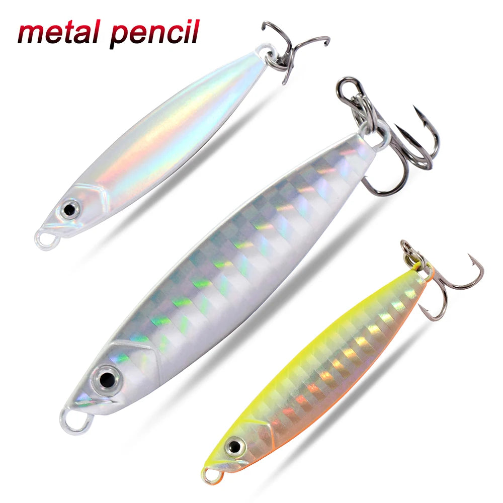 Metal Jig Fishing Lure 20g Shore Cast Hook Swimbait Artificial Bait Laser Cover Pesca Sea Pike Bass Accessories Spinning Tackle - Duke's Fishing Supply