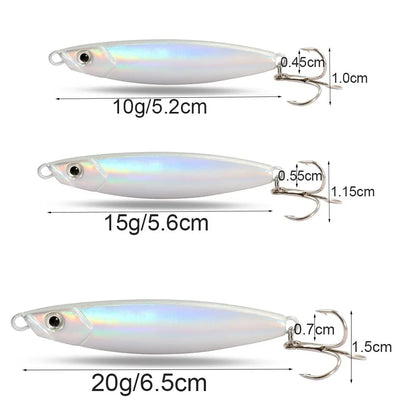 Metal Jig Fishing Lure 20g Shore Cast Hook Swimbait Artificial Bait Laser Cover Pesca Sea Pike Bass Accessories Spinning Tackle - Duke's Fishing Supply