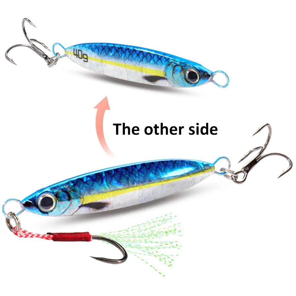 5pcs Metal Jig Lure kit 7g 10g 20g 30g 40g Spinner Sinking Pencil Fishing Tackle Feather Treble Hooks Pesca Cast 2/3/5pcs Baits - Duke's Fishing Supply