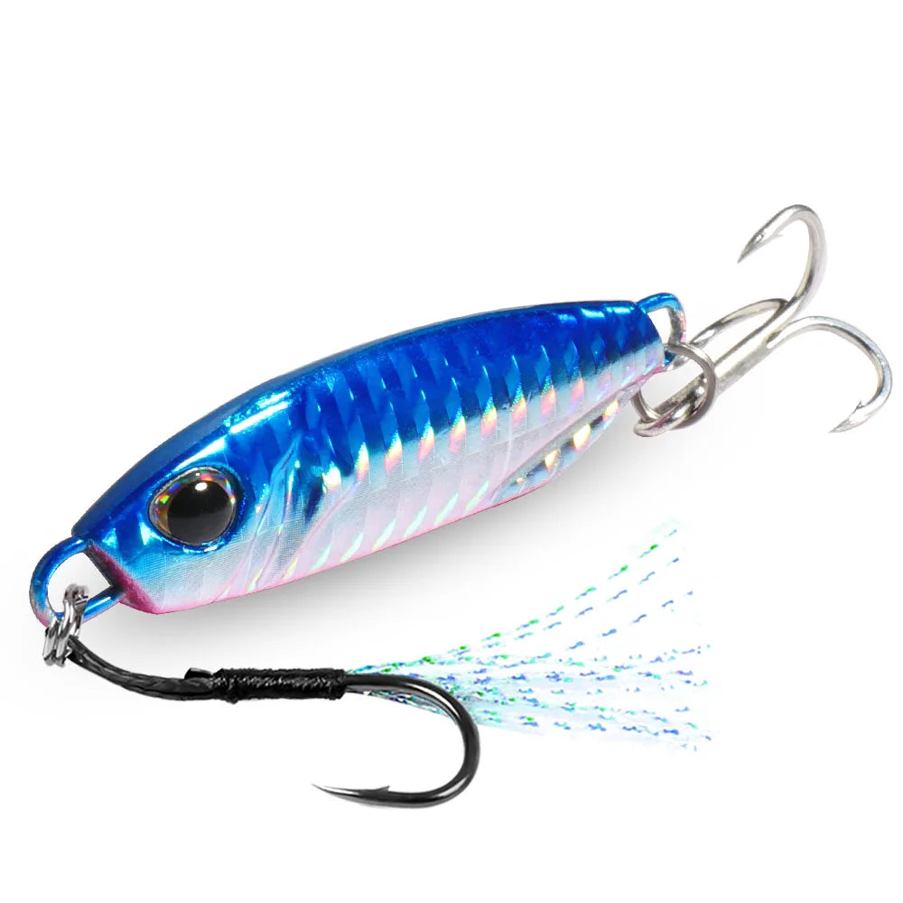 Metal Jig Fishing Lure 10g 20g 30g 40g Shore Casting Swimbait VIB Spoon Fishhook Spinner LAKE Ocean Tackle Pesca Artificial Bait - Duke's Fishing Supply