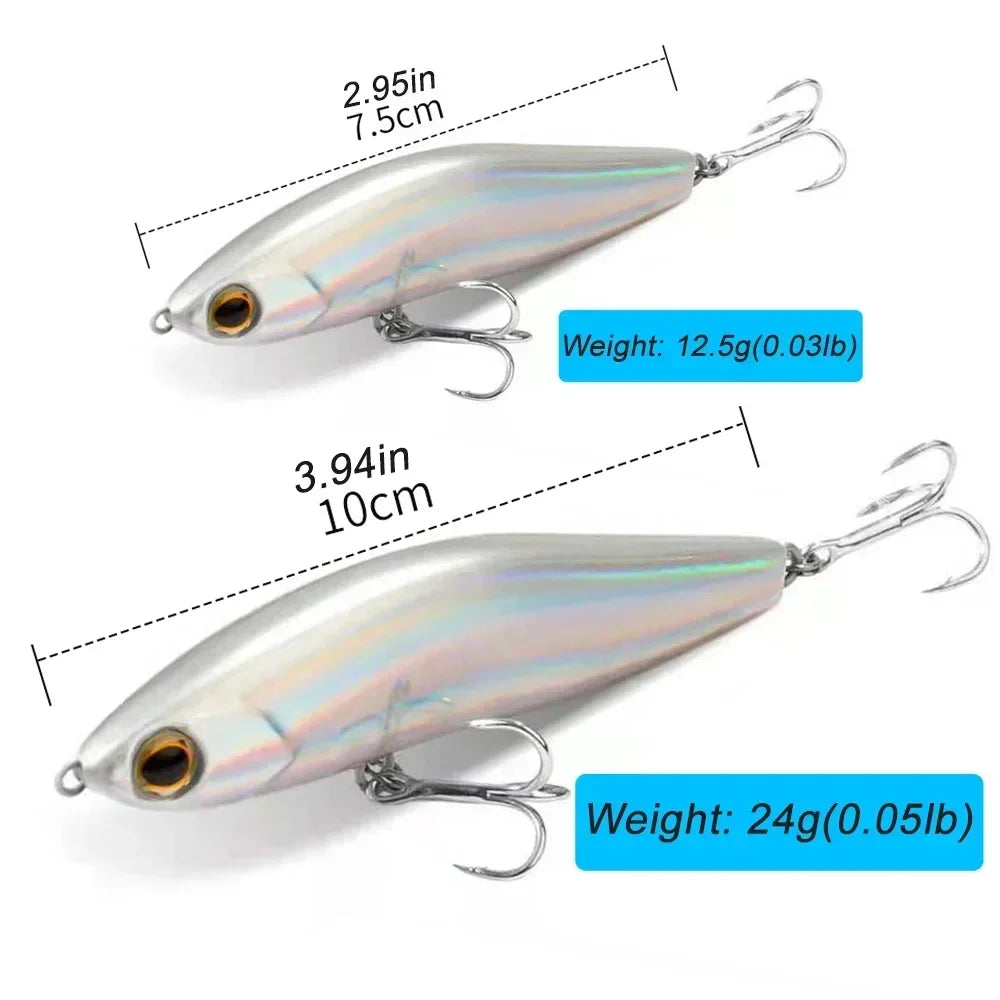 Sinking Pencil Lure 12.5g 24g Fishing Weight System Jerkbait Popper Hook Swimbait Pesca Tackle Cast Deep Minnow Silicone Bait - Duke's Fishing Supply