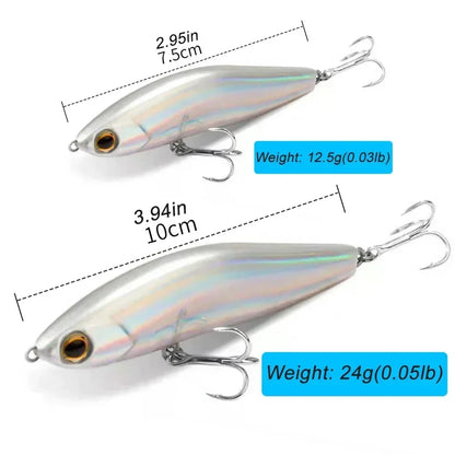 Sinking Pencil Lure 12.5g 24g Fishing Weight System Jerkbait Popper Hook Swimbait Pesca Tackle Cast Deep Minnow Silicone Bait - Duke's Fishing Supply