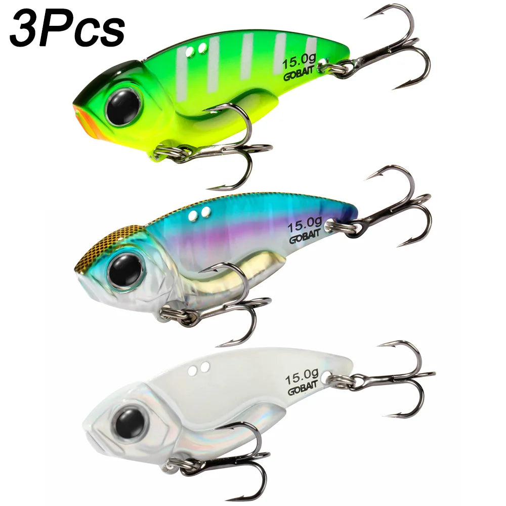 Metal Jig VIB Lure 7g 10g 15g Spoon Spinner Color Spinning Fishing Tackle Treble Hooks Swimbait Pesca Bait Spinnerbait VIBRATION - Duke's Fishing Supply