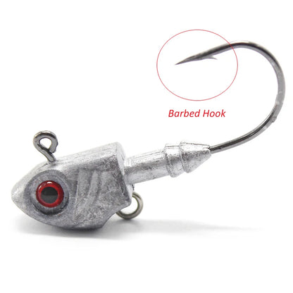 Metal Jighead with Red 3D Eyes (Various Sizes) - Duke's Fishing Supply