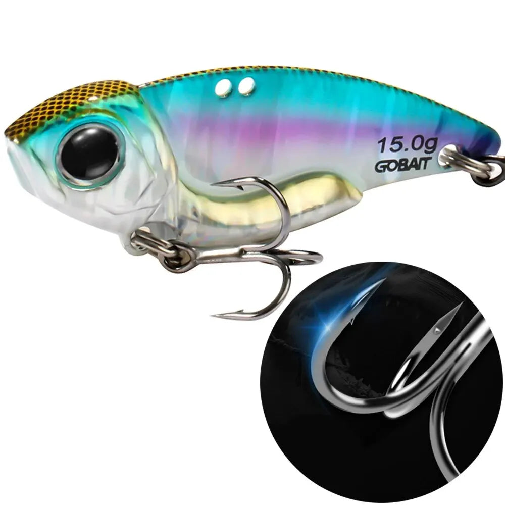 Metal Jig VIB Lure 7g 10g 15g Spoon Spinner Color Spinning Fishing Tackle Treble Hooks Swimbait Pesca Bait Spinnerbait VIBRATION - Duke's Fishing Supply
