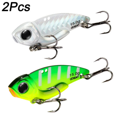 Metal Jig VIB Lure 7g 10g 15g Spoon Spinner Color Spinning Fishing Tackle Treble Hooks Swimbait Pesca Bait Spinnerbait VIBRATION - Duke's Fishing Supply