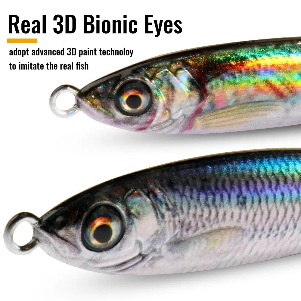 Metal Jig Lure 20g 30g 40g Spinner Spoon 3D Eye Color Laser Spinning Fishing Tackle Popper Hook Swimbait Pesca Spinnerbait Bait - Duke's Fishing Supply