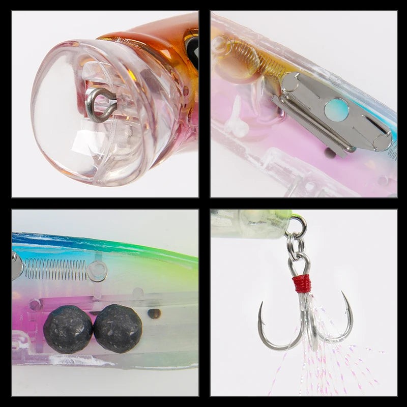 LETOYO 9.6g/18g Floating Popper Lure Topwater Hard Baits With Steel Balls Artificial Popper Fishing Lure For Bass - Duke's Fishing Supply