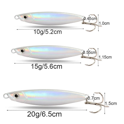 Metal Jig Fishing Lure 20g Shore Cast Hook Swimbait Artificial Bait Laser Cover Pesca Sea Pike Bass Accessories Spinning Tackle - Duke's Fishing Supply