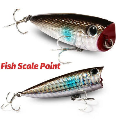 Top Water Floating Popper 8g 6.5cm Lure Steel Ball Copper Ballast Balance System Swimbait Pesca Wobbler Minnow Tackle Crank Bait - Duke's Fishing Supply