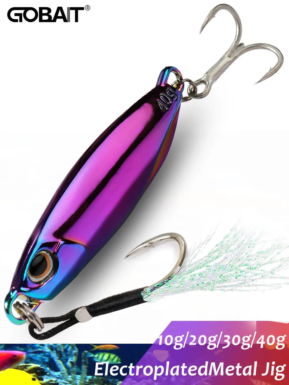 Metal Jig Fishing Lure 10g 20g 30g 40g Cast Swimbait Hook Wobbler Pike Spoon Carp Spinner Sea Tackle Kit Pesca Artificial Bait - Duke's Fishing Supply