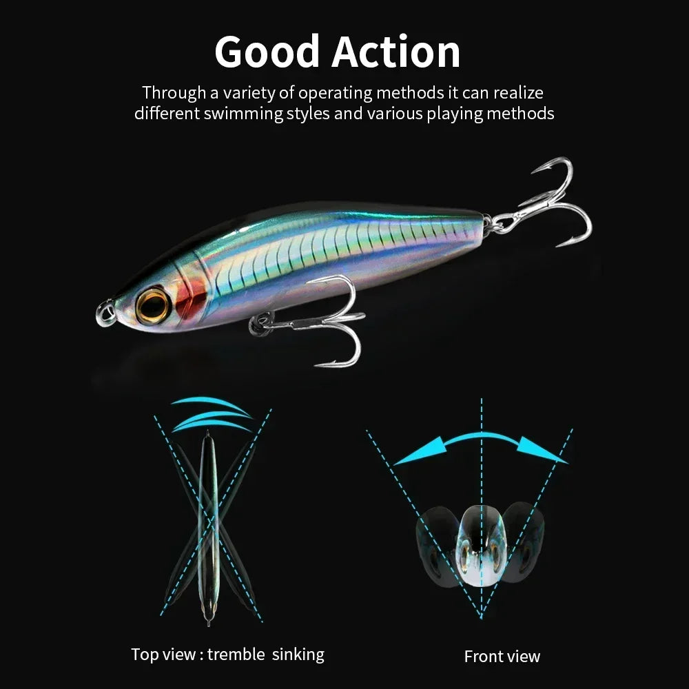 Sinking Pencil Lure 12.5g 24g Fishing Weight System Jerkbait Popper Hook Swimbait Pesca Tackle Cast Deep Minnow Silicone Bait - Duke's Fishing Supply