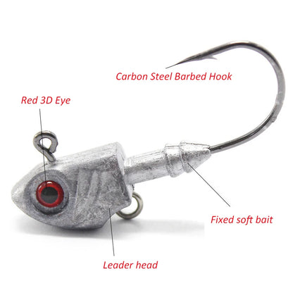 Metal Jighead with Red 3D Eyes (Various Sizes) - Duke's Fishing Supply