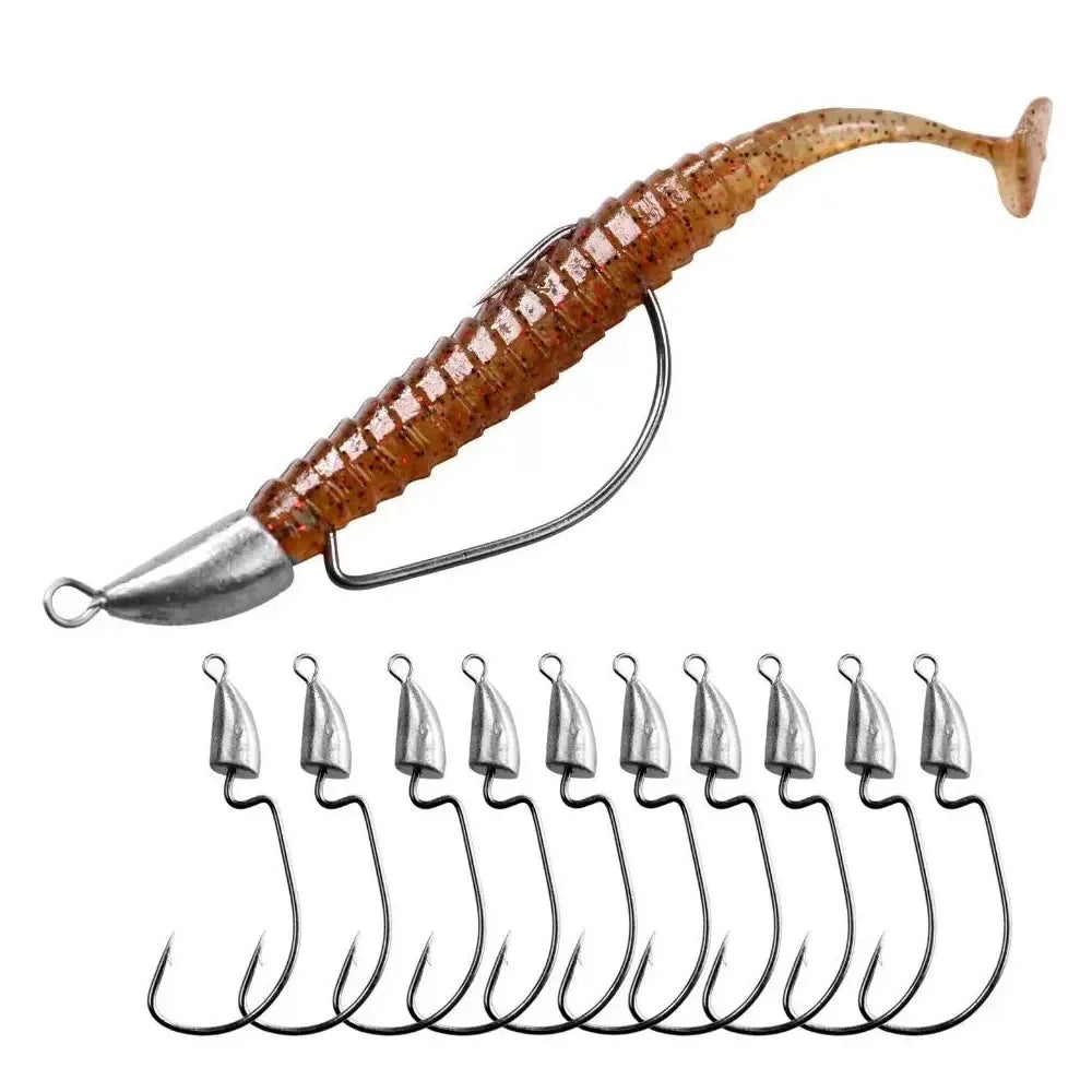 10PCS Metal Jig Head Worm Hook 3.5g 7g 10g 20g Weight Crank Fishhooks Gear Sinker Pesca for Lure Texas Rig Fishing Tackle Kit - Duke's Fishing Supply