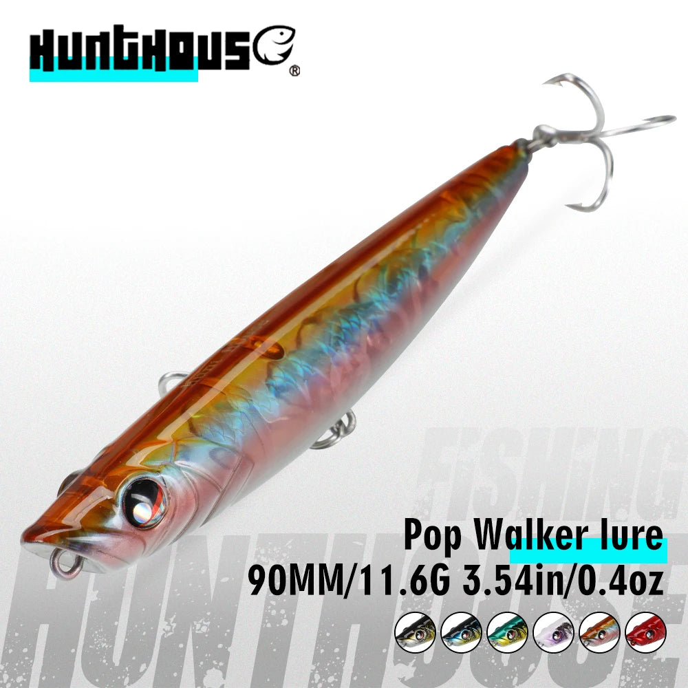 Hunthouse WTD Hard Pencil Fishing Lure Topwater Popper 90m/11.6g Stick Bait Wobblers Fishing Tackle For Seabass Pike LW547 - Duke's Fishing Supply