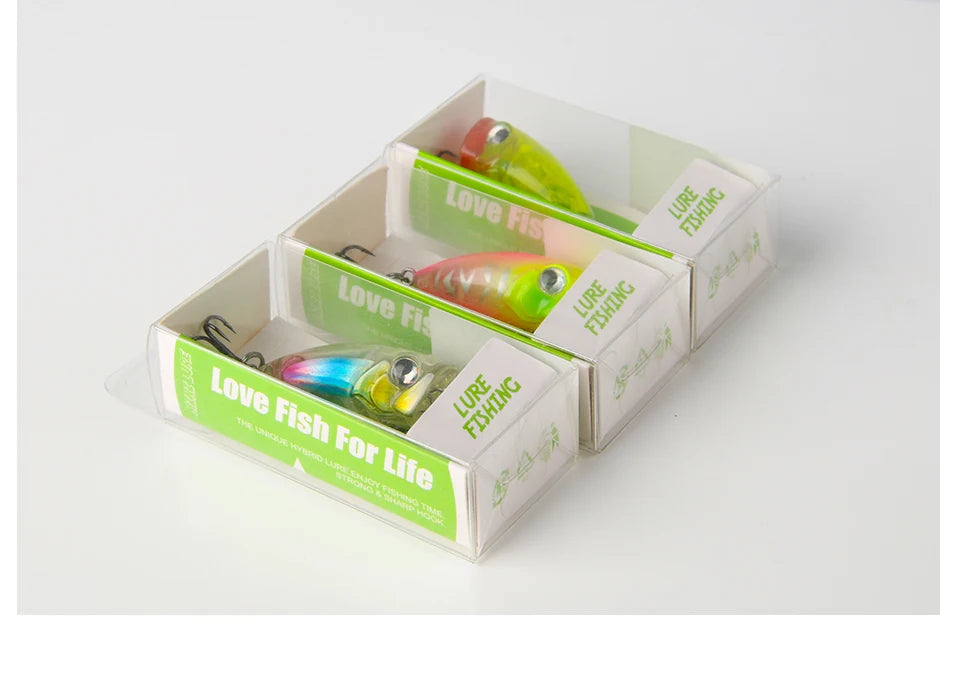 LETOYO 35mm 3.7g Micro Popper Fishing Lure Topwater Mini Artificial Hard Baits Wobblers For Stream Trout Bass Fishing Lures - Duke's Fishing Supply
