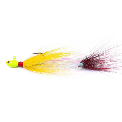 Bucktail Jigs Head Hook 3D Eyes Bait 7g 14g 28g 56g Deer Hair Feather Hook Beard Jigging Lure Fishing - Duke's Fishing Supply
