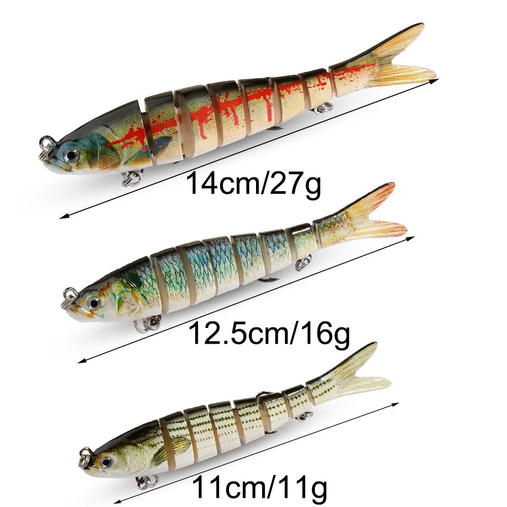GOBAIT Swimbait 11g 16g 27g Multi Joint Lure Slow Sinking Bionic Swimming Pesca Bass Treble Hook Carp Fishing Tackle Hard Bait - Duke's Fishing Supply