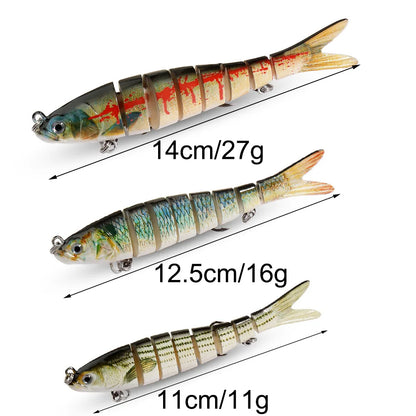 GOBAIT Swimbait 11g 16g 27g Multi Joint Lure Slow Sinking Bionic Swimming Pesca Bass Treble Hook Carp Fishing Tackle Hard Bait - Duke's Fishing Supply