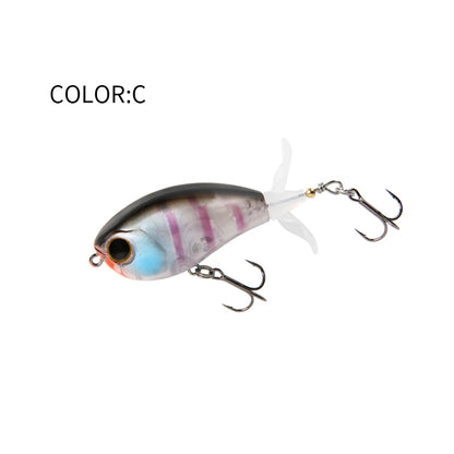 LETOYO 40mm 50mm Topwater Whopper Popper Rotating Double Propeller Tail Artificial Bait for bass pike Fishing Lures - Duke's Fishing Supply