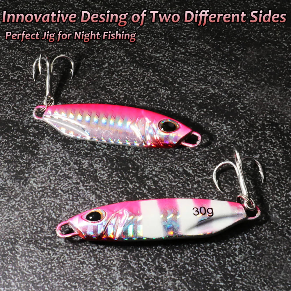 Metal Jig Fishing Lure 10g 20g 30g 40g Shore Casting Swimbait VIB Spoon Fishhook Spinner LAKE Ocean Tackle Pesca Artificial Bait - Duke's Fishing Supply