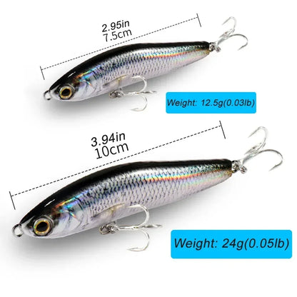 Sinking Pencil Lure 12.5g 24g Fishing Weight System Jerkbait Popper Hook Swimbait Pesca Tackle Cast Deep Minnow Silicone Bait - Duke's Fishing Supply