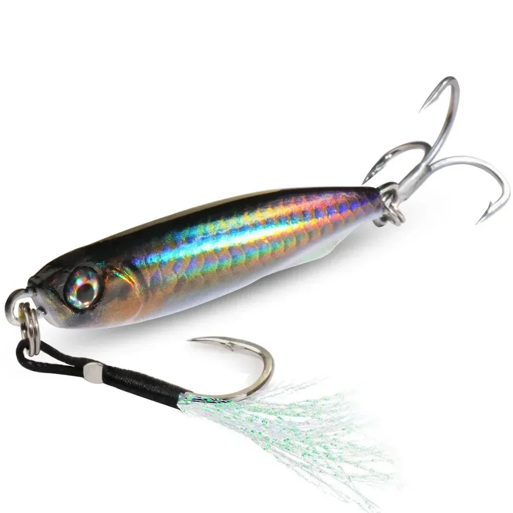 GOBAIT Metal Jig Lure 10g 20 30g 40g Spinner Spoon 3D Eye Color Spinning Fishing Tackle Popper Gear Hook Swimbait Pesca Bait - Duke's Fishing Supply