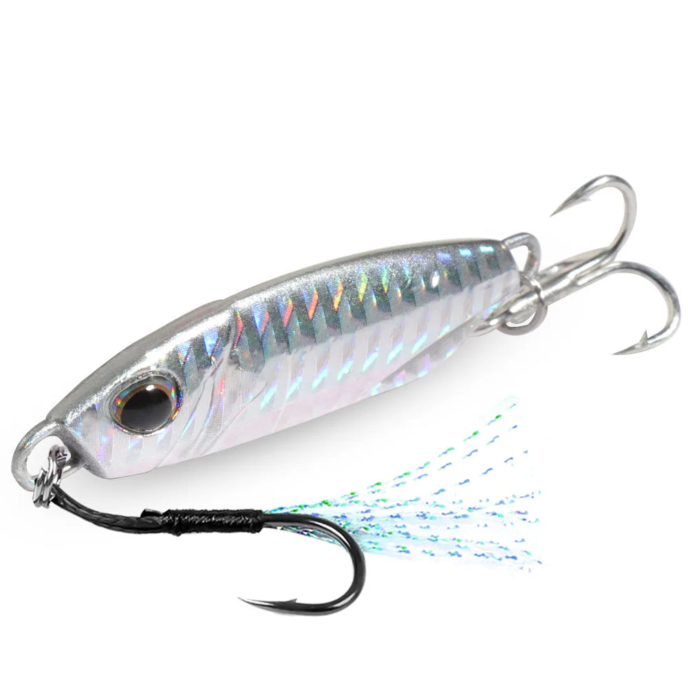 Metal Jig Fishing Lure 10g 20g 30g 40g Shore Casting Swimbait VIB Spoon Fishhook Spinner LAKE Ocean Tackle Pesca Artificial Bait - Duke's Fishing Supply