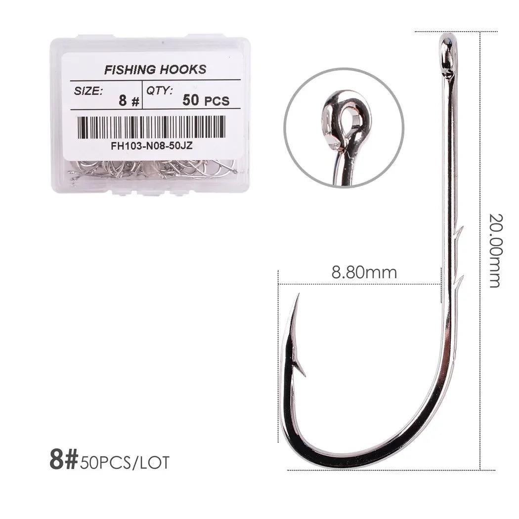 Barbed Long Shank Hooks (50/pk) - Duke's Fishing Supply