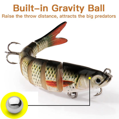 GOBAIT Swimbait 11g 16g 27g Multi Joint Lure Slow Sinking Bionic Swimming Pesca Bass Treble Hook Carp Fishing Tackle Hard Bait - Duke's Fishing Supply