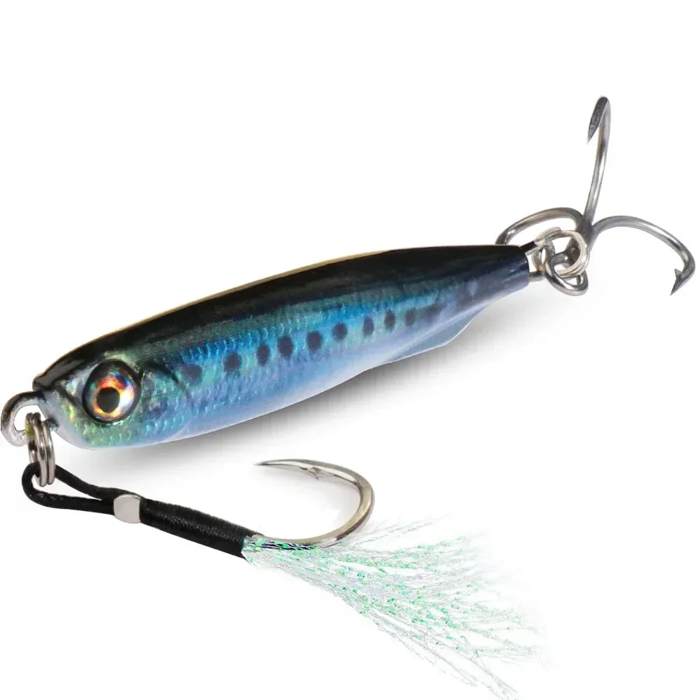 GOBAIT Metal Jig Lure 10g 20 30g 40g Spinner Spoon 3D Eye Color Spinning Fishing Tackle Popper Gear Hook Swimbait Pesca Bait - Duke's Fishing Supply