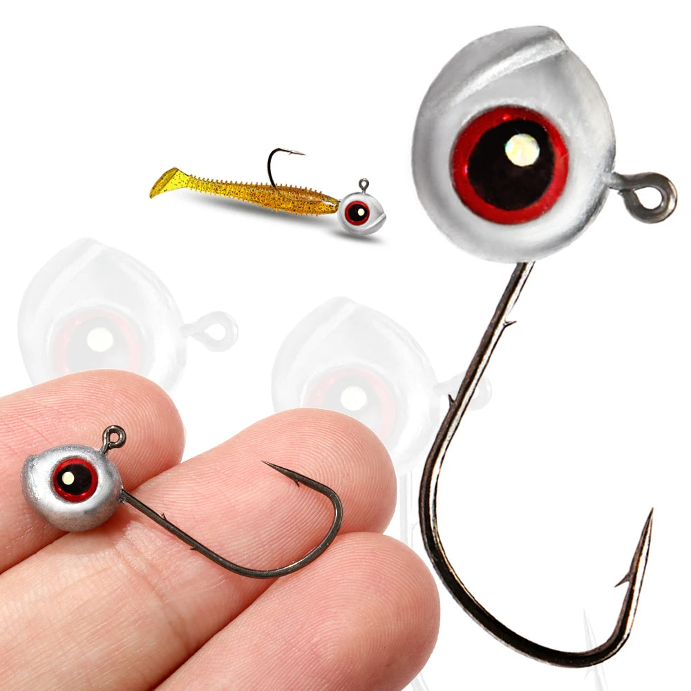 5-20Pcs Big Fish Eye Jig Head Hooks 2.5g 3.5g 5g Shank Barbed Root Ned Rig Fishing Soft Lure Kit Tackle Pesca Gear Fishhook - Duke's Fishing Supply