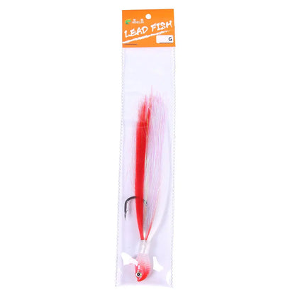 Bucktail Jigs Head Hook 3D Eyes Bait 7g 14g 28g 56g Deer Hair Feather Hook Beard Jigging Lure Fishing - Duke's Fishing Supply