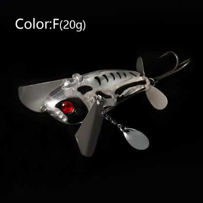 LETOYO 70mm/20g Topwater Noisy Bait Golden Cicada Propeller Popper Lure Bionic Floating Hard Baits For Bass Catfish - Duke's Fishing Supply