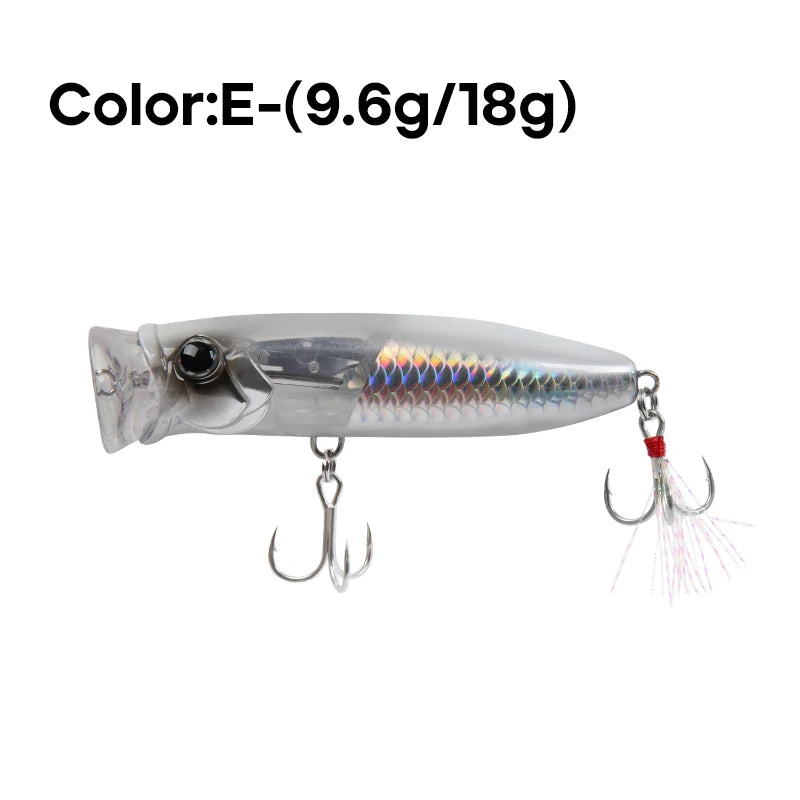 LETOYO 9.6g/18g Floating Popper Lure Topwater Hard Baits With Steel Balls Artificial Popper Fishing Lure For Bass - Duke's Fishing Supply
