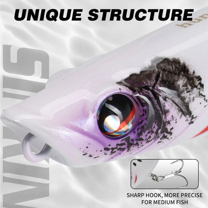 Hunthouse WTD Hard Pencil Fishing Lure Topwater Popper 90m/11.6g Stick Bait Wobblers Fishing Tackle For Seabass Pike LW547 - Duke's Fishing Supply