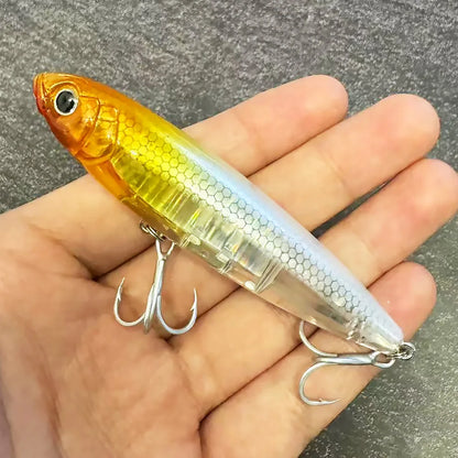 GOBAIT Floating Pencil Bait 17.5g 10cm Topwater Walk The Dog Fishing Lure 3D Swimbait Hook Popper Pesca Minnow Rattle Cranbait - Duke's Fishing Supply