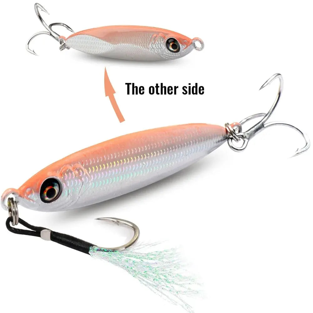 Metal Jig Lure 20g 30g 40g Spinner Spoon 3D Eye Color Laser Spinning Fishing Tackle Popper Hook Swimbait Pesca Spinnerbait Bait - Duke's Fishing Supply