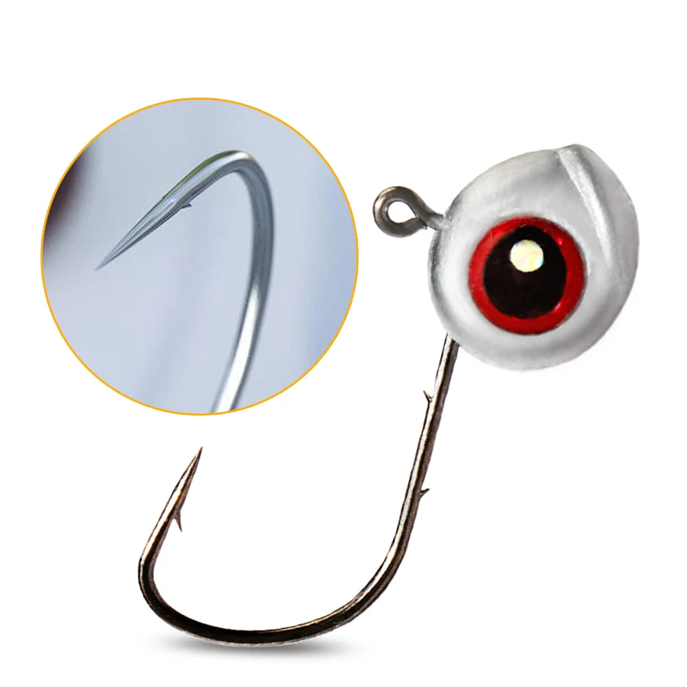5-20Pcs Big Fish Eye Jig Head Hooks 2.5g 3.5g 5g Shank Barbed Root Ned Rig Fishing Soft Lure Kit Tackle Pesca Gear Fishhook - Duke's Fishing Supply