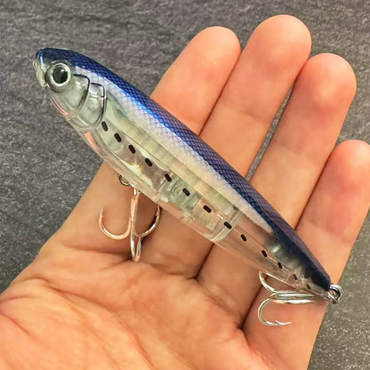 GOBAIT Floating Pencil Bait 17.5g 10cm Topwater Walk The Dog Fishing Lure 3D Swimbait Hook Popper Pesca Minnow Rattle Cranbait - Duke's Fishing Supply
