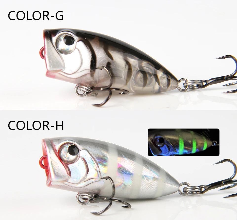 LETOYO 35mm 3.7g Micro Popper Fishing Lure Topwater Mini Artificial Hard Baits Wobblers For Stream Trout Bass Fishing Lures - Duke's Fishing Supply