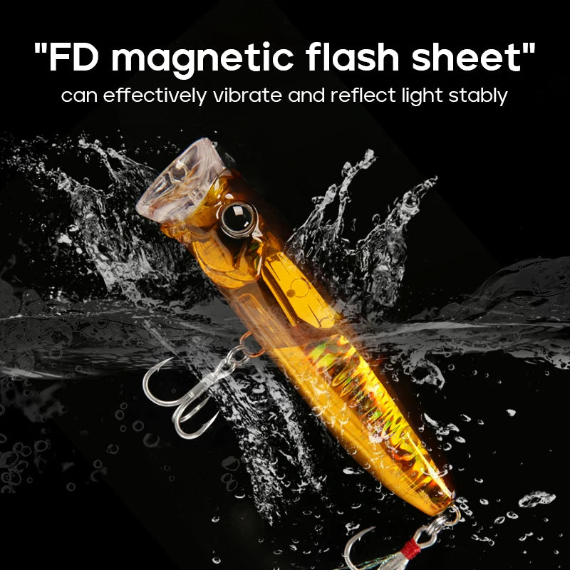 LETOYO 9.6g/18g Floating Popper Lure Topwater Hard Baits With Steel Balls Artificial Popper Fishing Lure For Bass - Duke's Fishing Supply