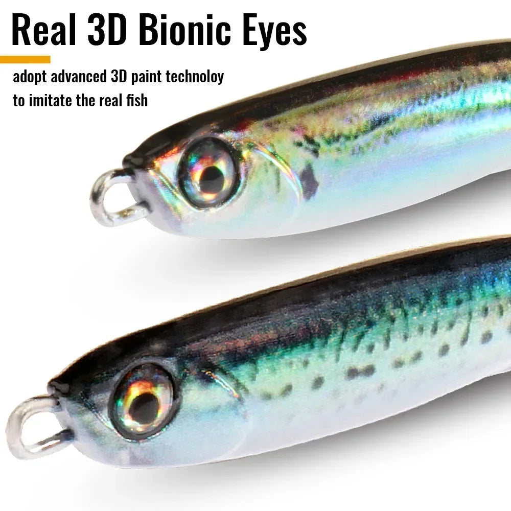 GOBAIT Metal Jig Lure 10g 20 30g 40g Spinner Spoon 3D Eye Color Spinning Fishing Tackle Popper Gear Hook Swimbait Pesca Bait - Duke's Fishing Supply